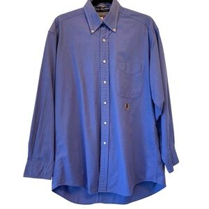 VINTAGE 90'S Men's 15(32-33) Tommy Hilfiger Blue Long sleeve Button-Down Shirt